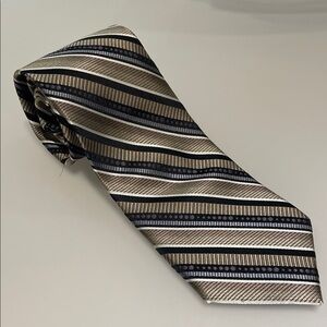 Sophisticated Black and Gold Striped Men's Tie